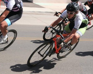 Kevin Callahan, a member of Team Limelight, bike racing at the Tour of the Gila.