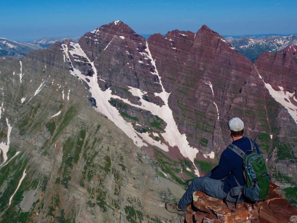 Maroon Bells from Pyramid Peak