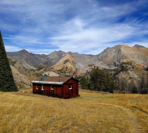 The Pioneer Cabin, which can be accessed via the Pioneer Cabin hiking trail, near the Limelight Hotel Ketchum.